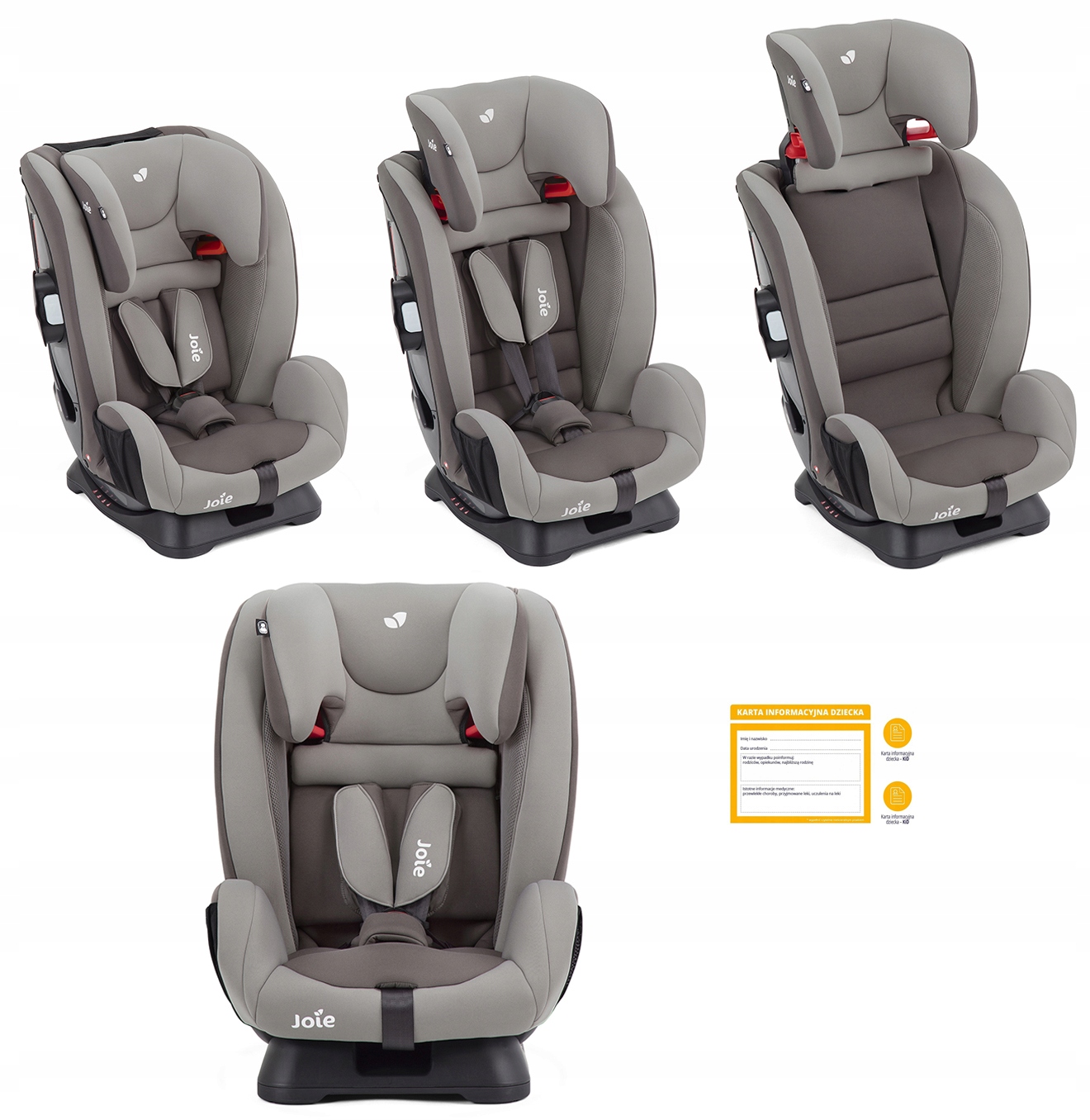 

Fotelik Joie Fortifi R 9-36kg Pasy kol Dark Pewter