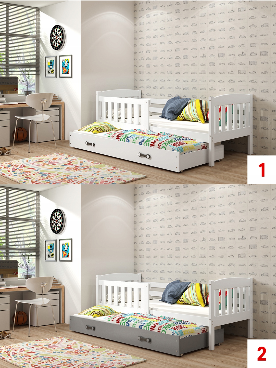 Łóżko piętrowe dla dwójki dzieci Kubuś 190x80 Marka BMS GROUP