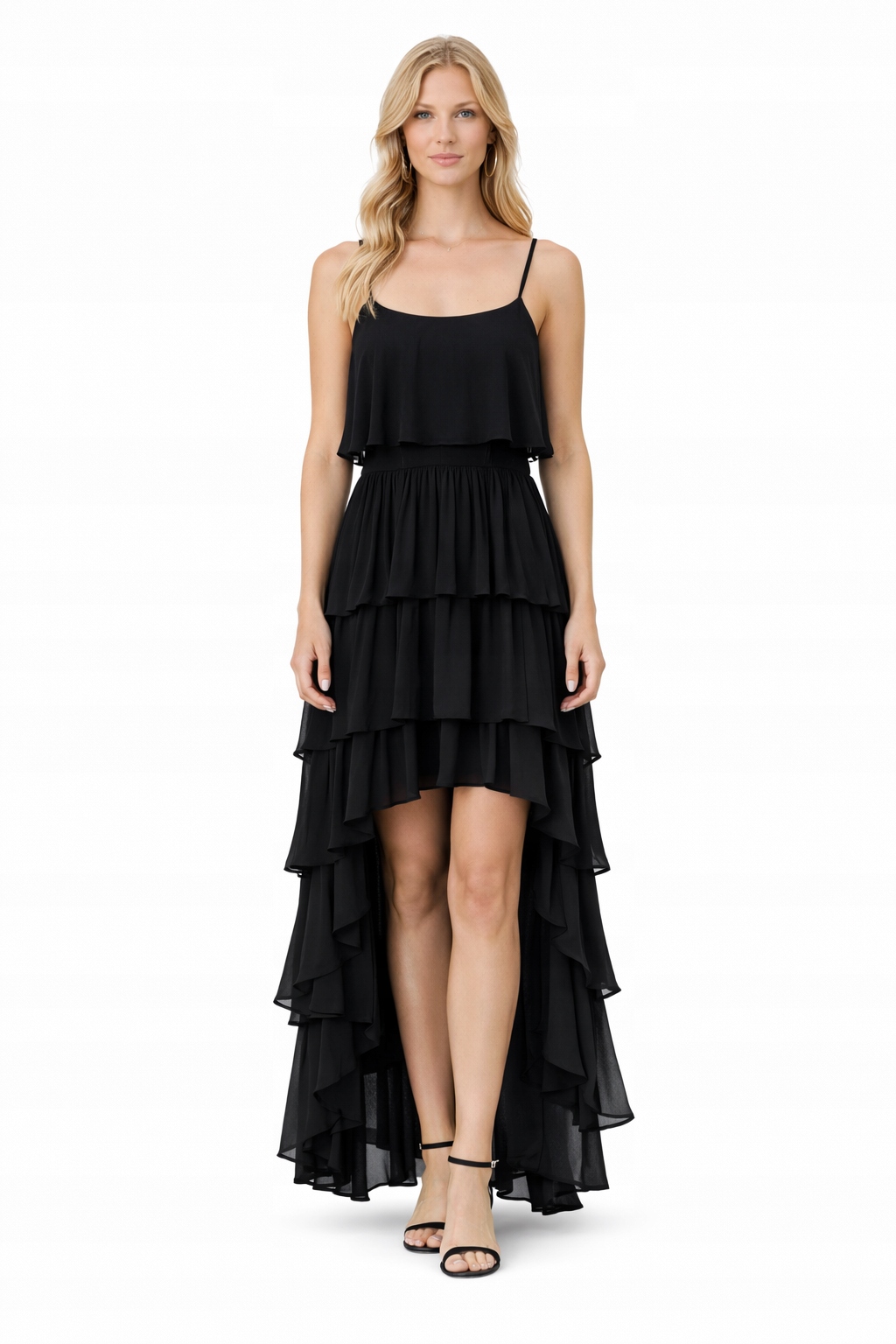 Allsaints Černá Asymetrická Sukně S Volánky 36 I3A