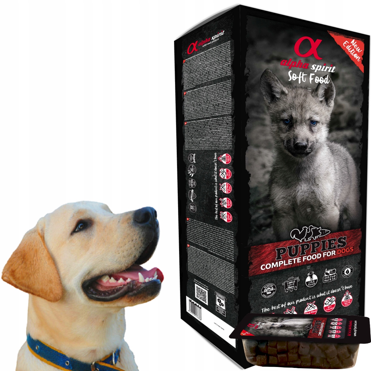 Alpha Spirit Puppies karma miękka dla szczeniąt 9kg tacki 200g