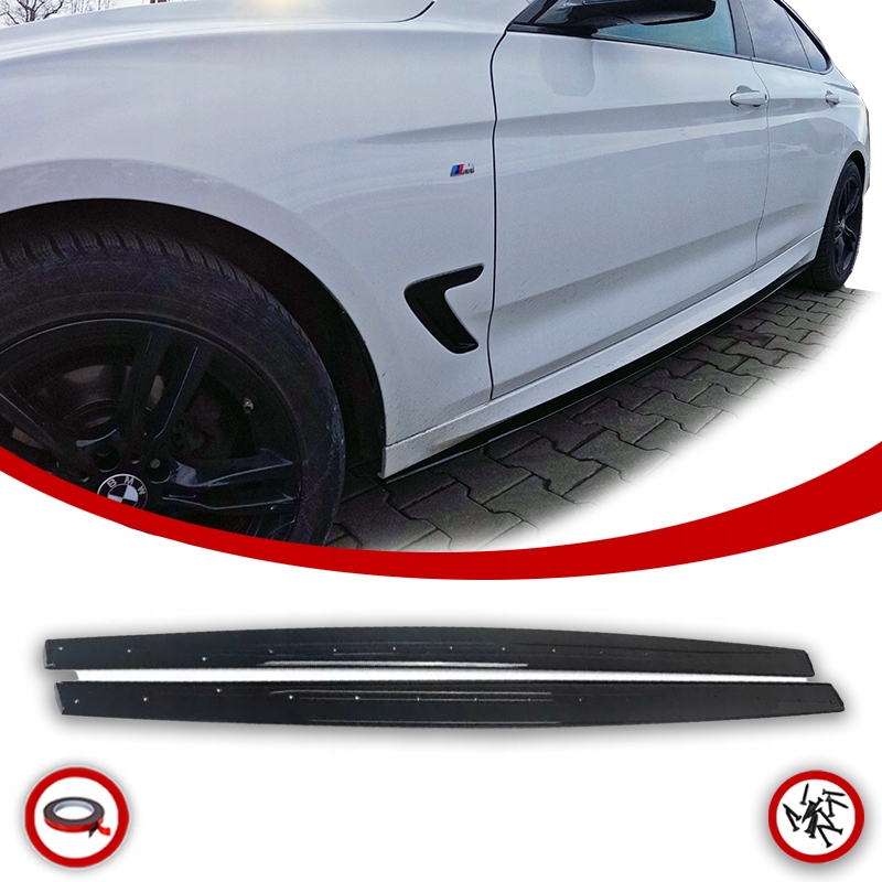 Bmw F34 Gt Boční Krytky Prahů Podpraží Spoilery Černý Lesk