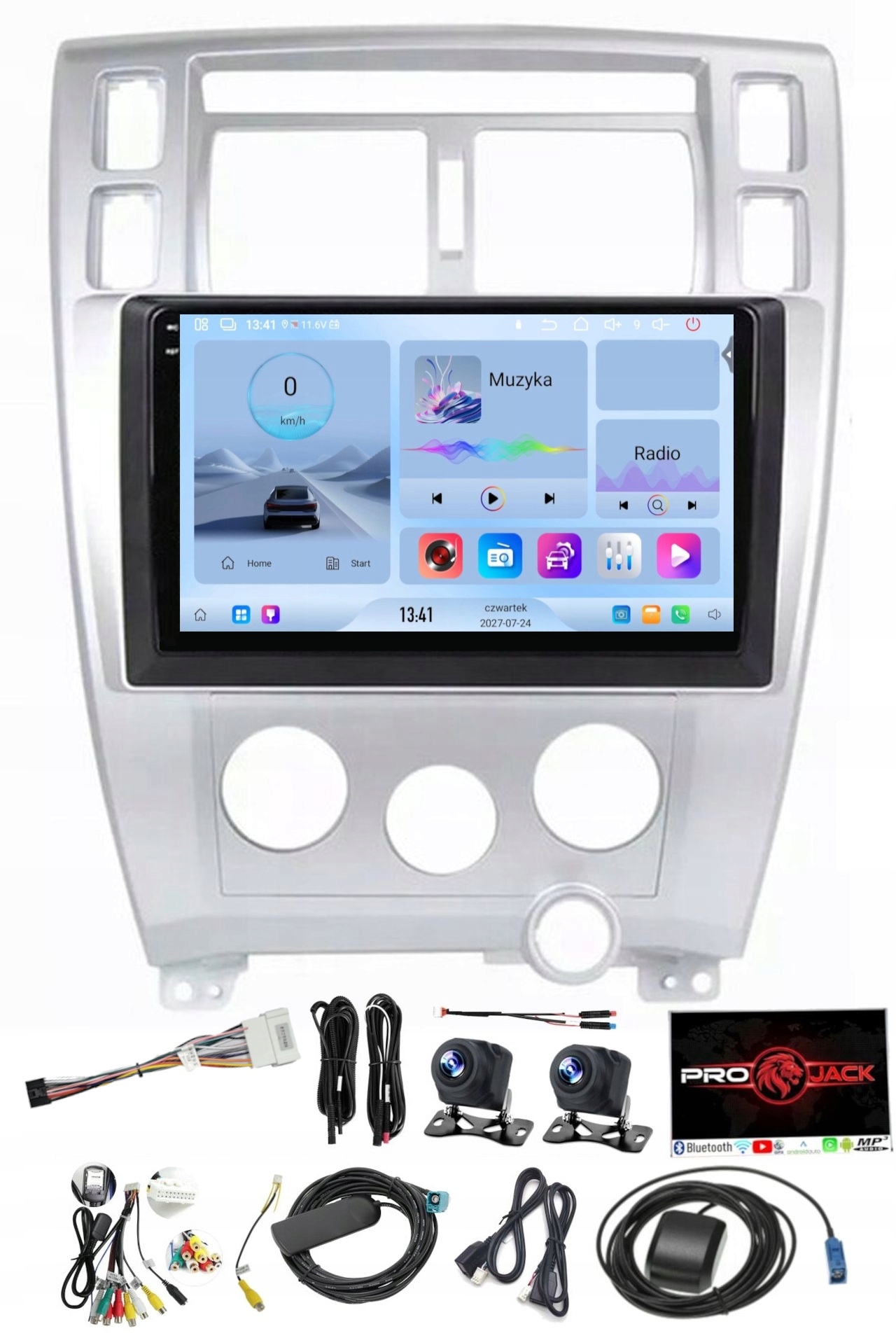 Navigační Rádio Carplay Gps Android Hyundai Tucson 2004-2009 4GB 64GB Sim