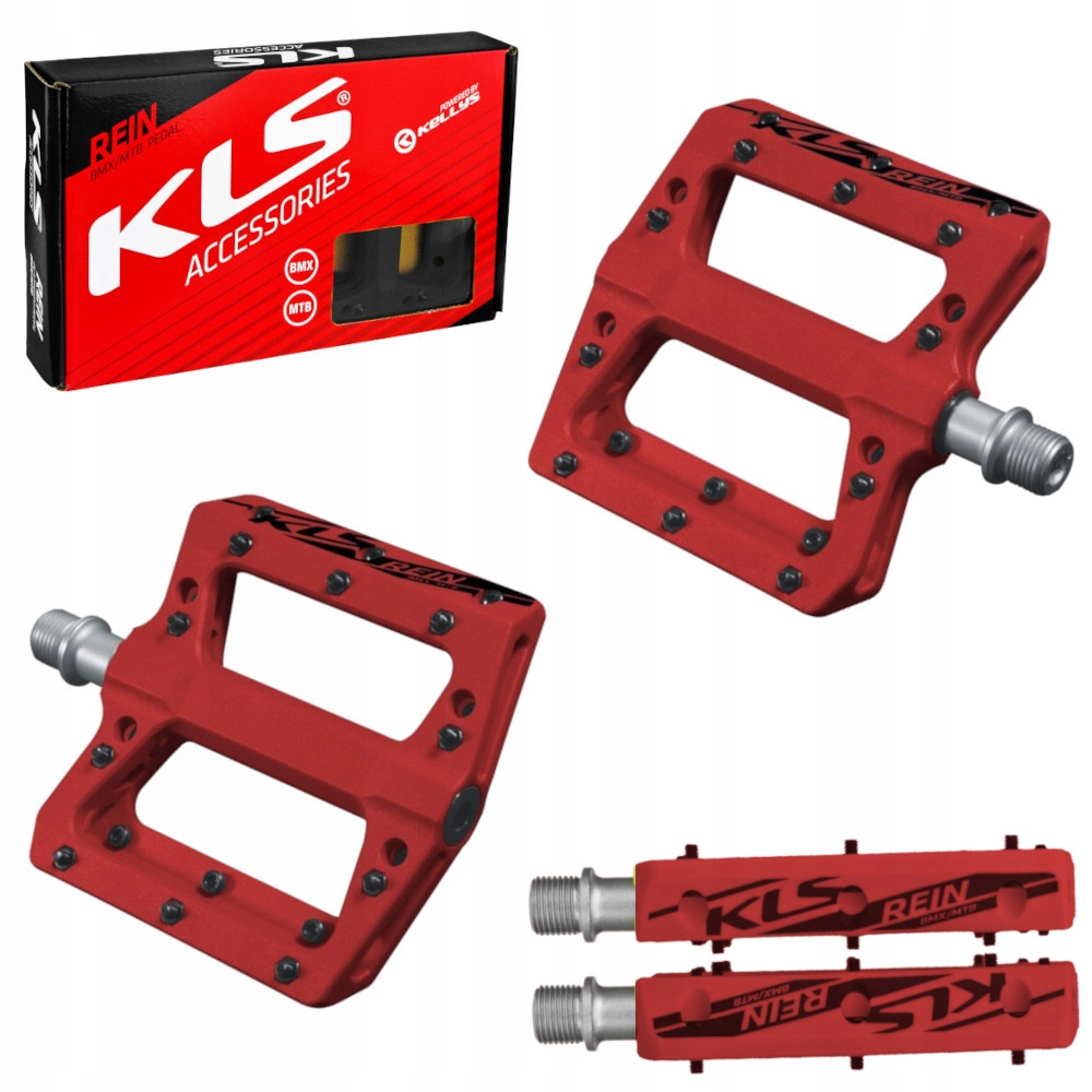 Pedały rowerowe Kls Kellys Rein Red maszynowe