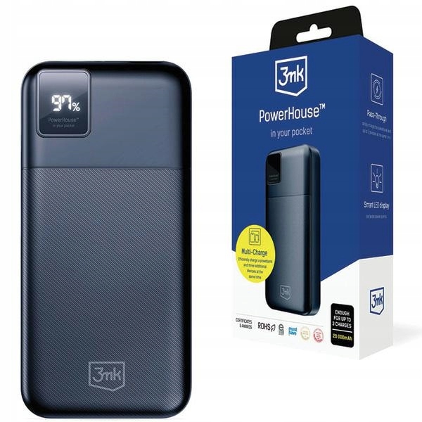 3MK PowerHouse 20000 mAh Powerbank Multi Charge Qc+pd Pass-Through