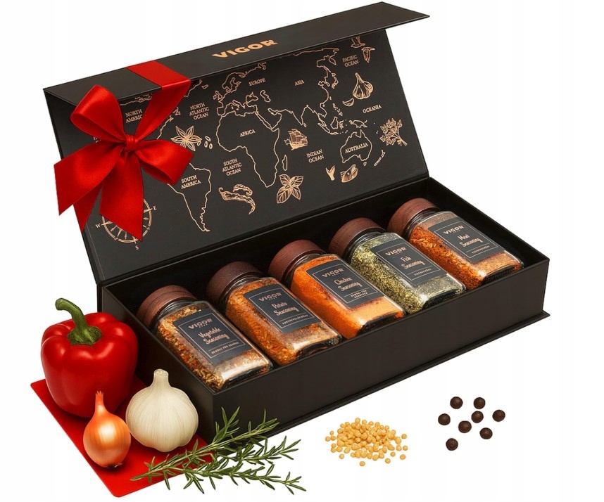 Zestaw Przypraw Uniwersalnych Vigor 5 Słoiczków Premium