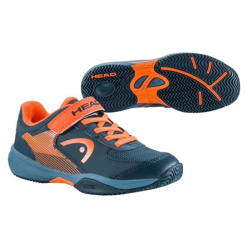 Dětské Tenisové Boty Head Sprint Velcro 3.0 Kids Bluestone/orange 27,5