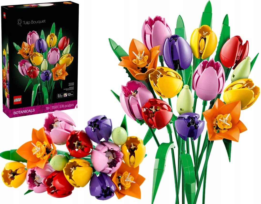 576 dílků stavebnice Lego Botanicals Kytice tulipánů 11501