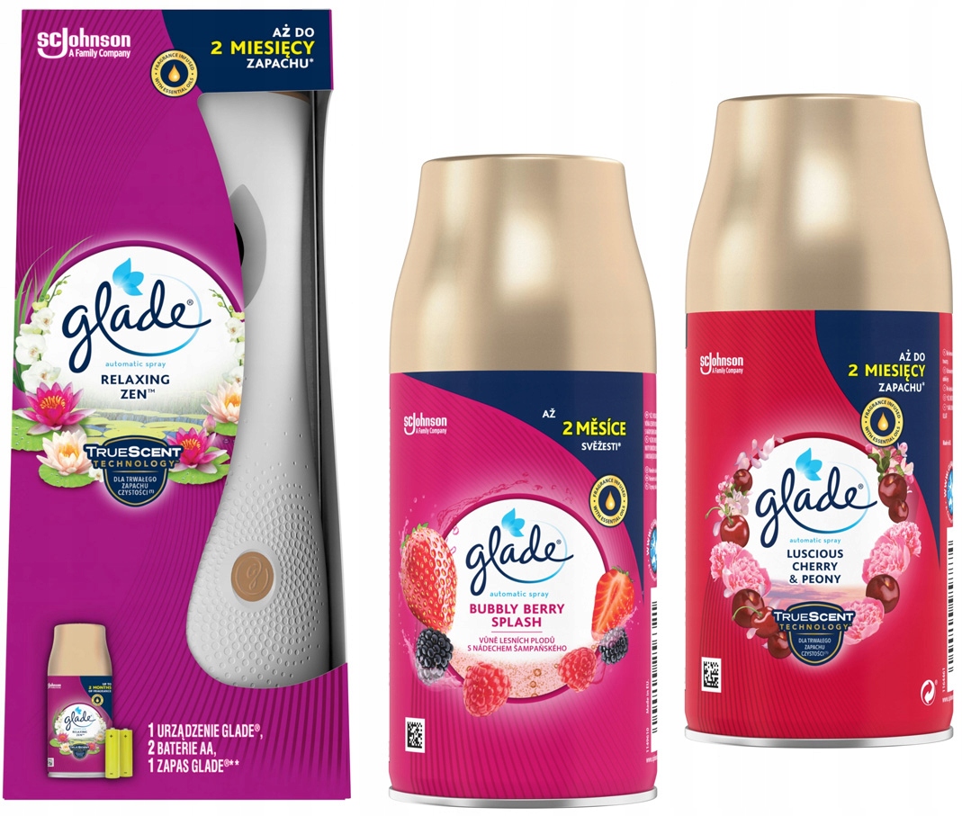 Levně Glade Osvěžovač Difuzér náplň Višeň Cherry Peonia, Berry Lesní ovoce