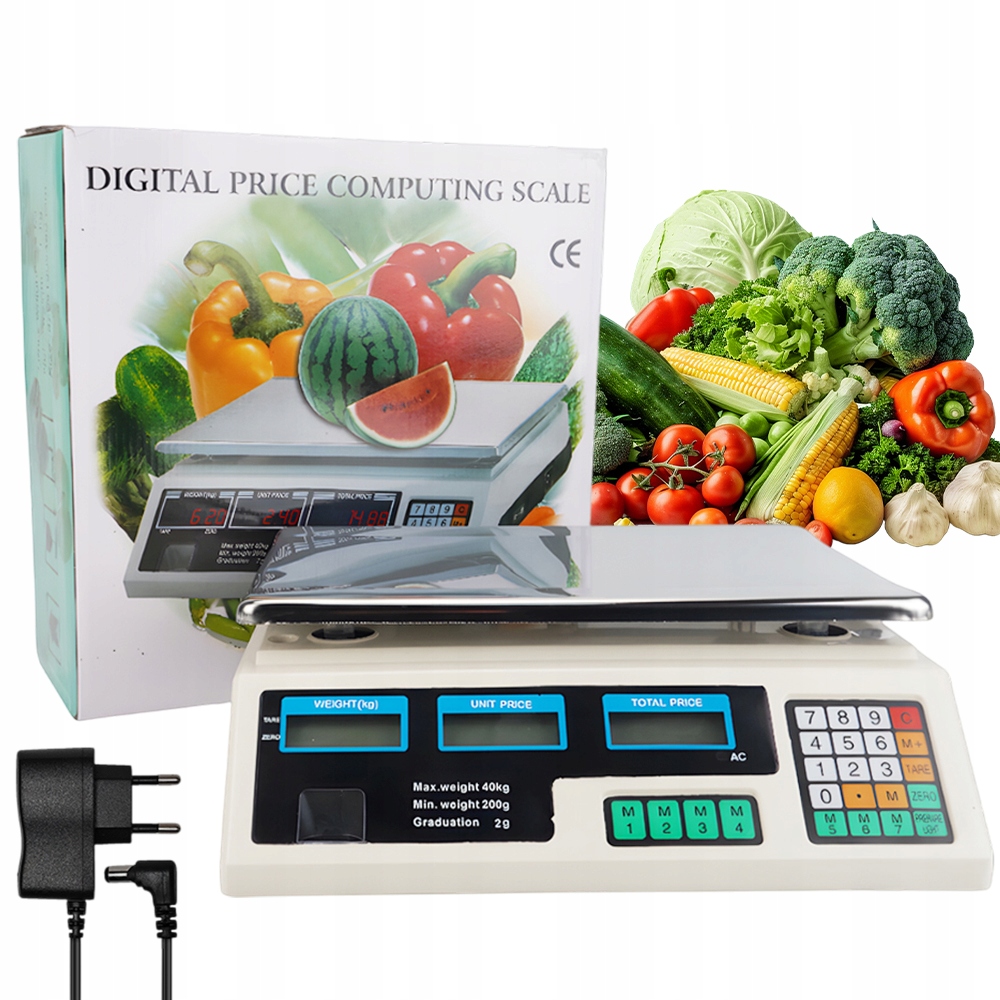Elektronická Přesnost Váha LCD 40 Kg Pro Supermarket, Obchod S Potravinami, Jídelna