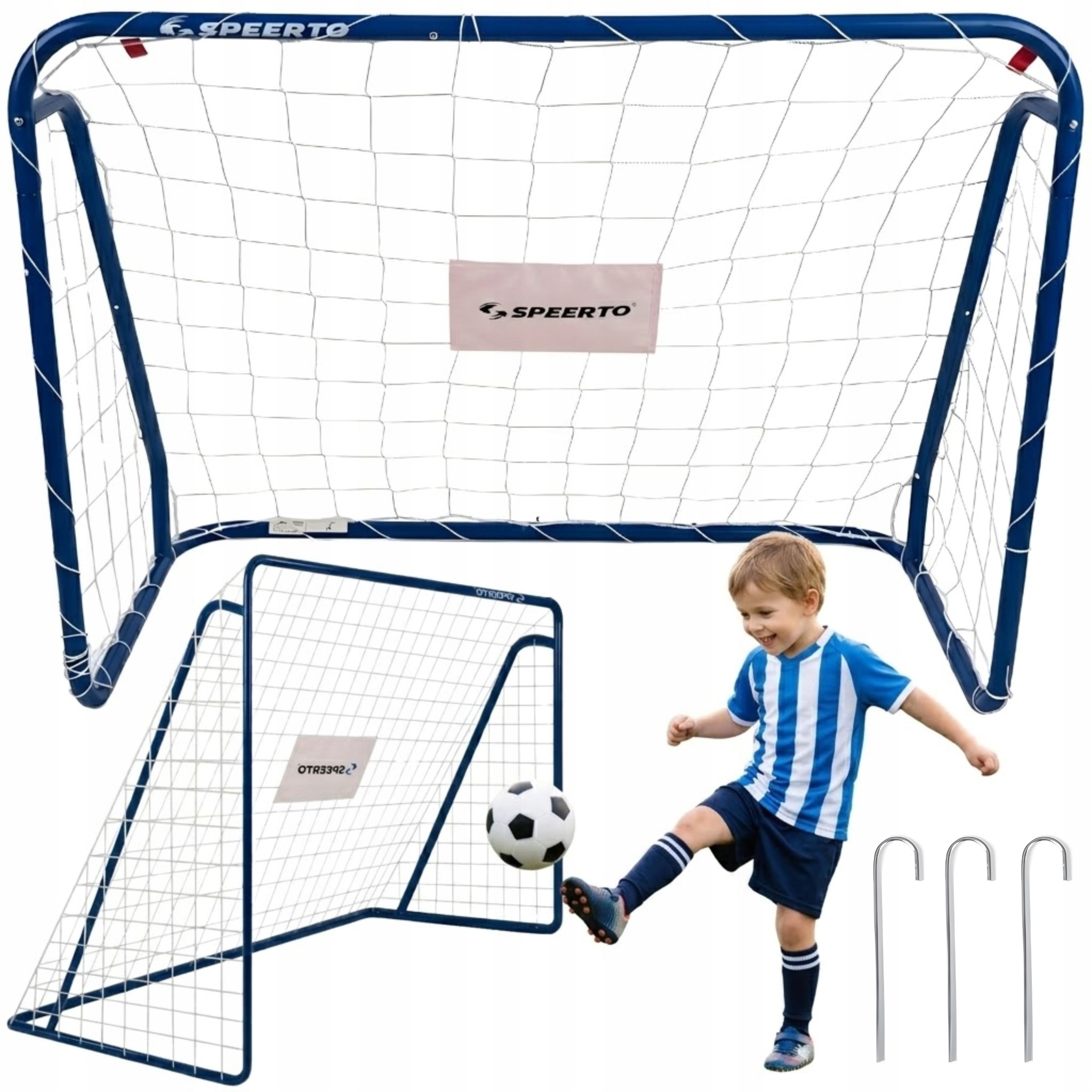 Bramka piłkarska Speerto 124x96 cm 28x0,7 mm mocna dla dzieci
