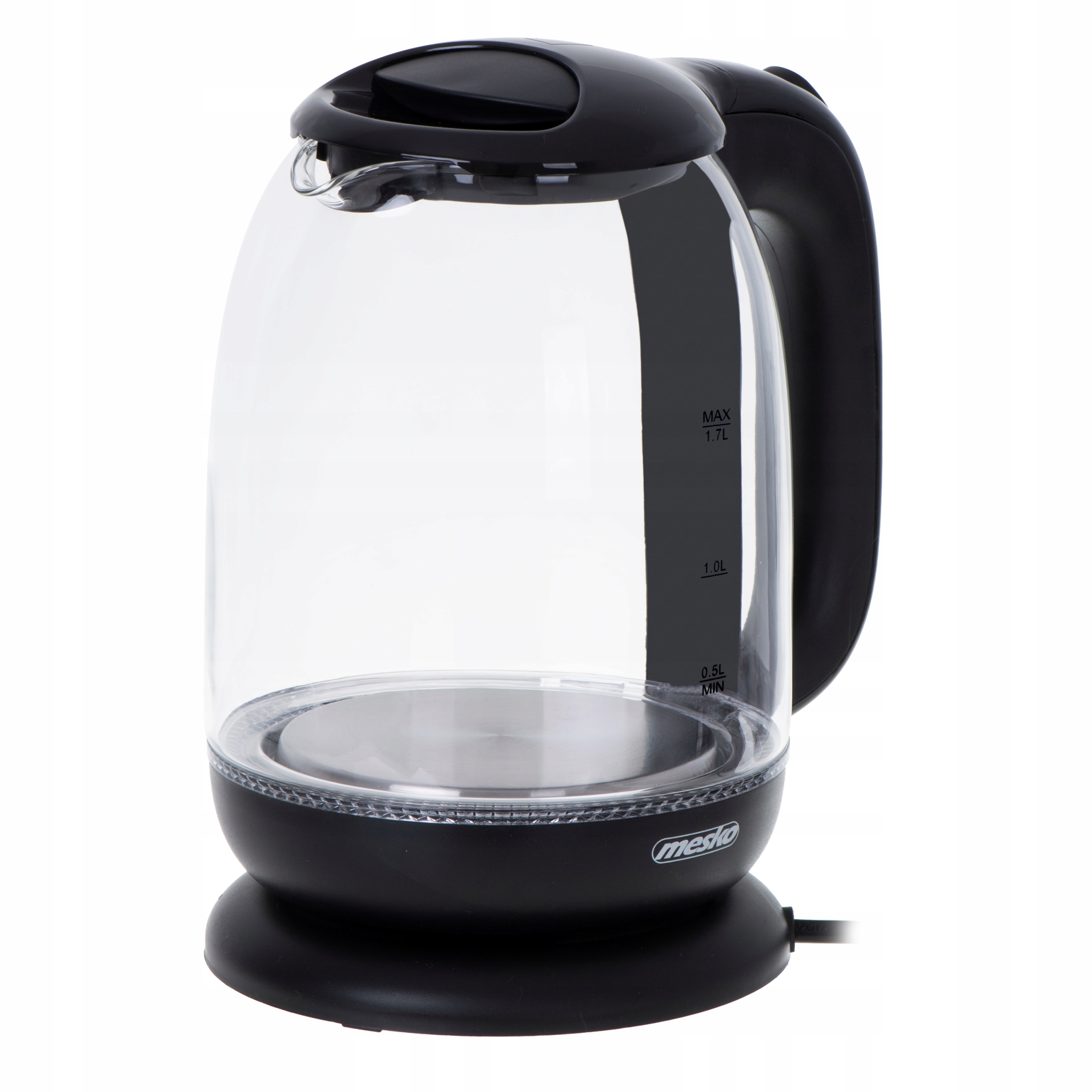 Czajnik Szklany MS 1302 Black 1,7L z Podświetleniem LED 2200W