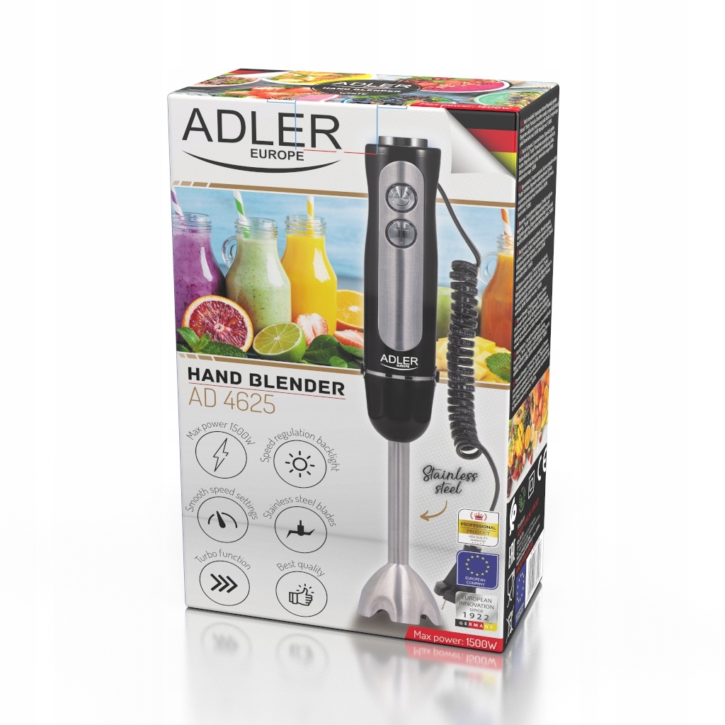 BLENDER RĘCZNY STAL SZLACHETNA ROZDRABNIACZ 1200W EAN (GTIN) 5902934839013