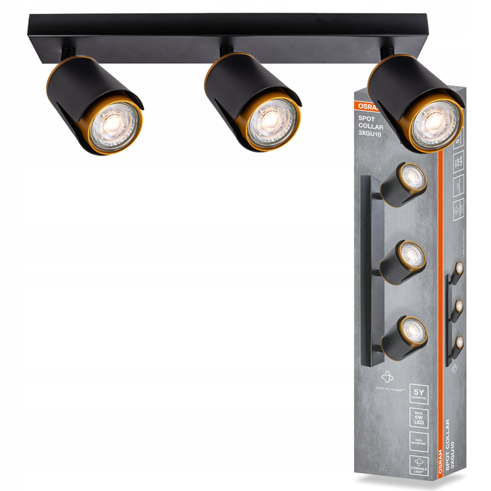 Stropní Svítidlo Nástěnné svítidlo Pohyblivé bodové reflektorové 3x GU10 Osram