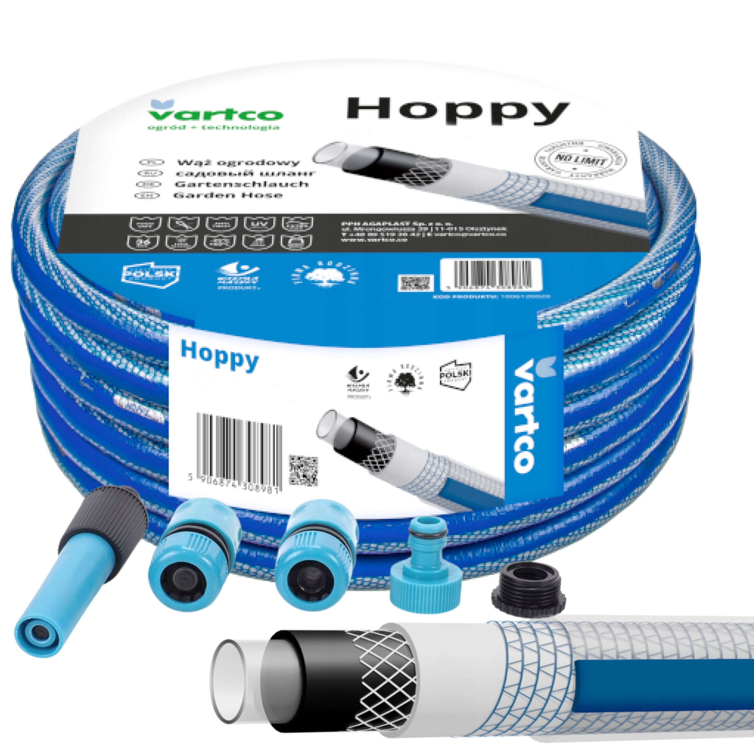 

Wąż Ogrodowy 6-WARSTWOWY 36BAR 1/2'' 20M +złączki