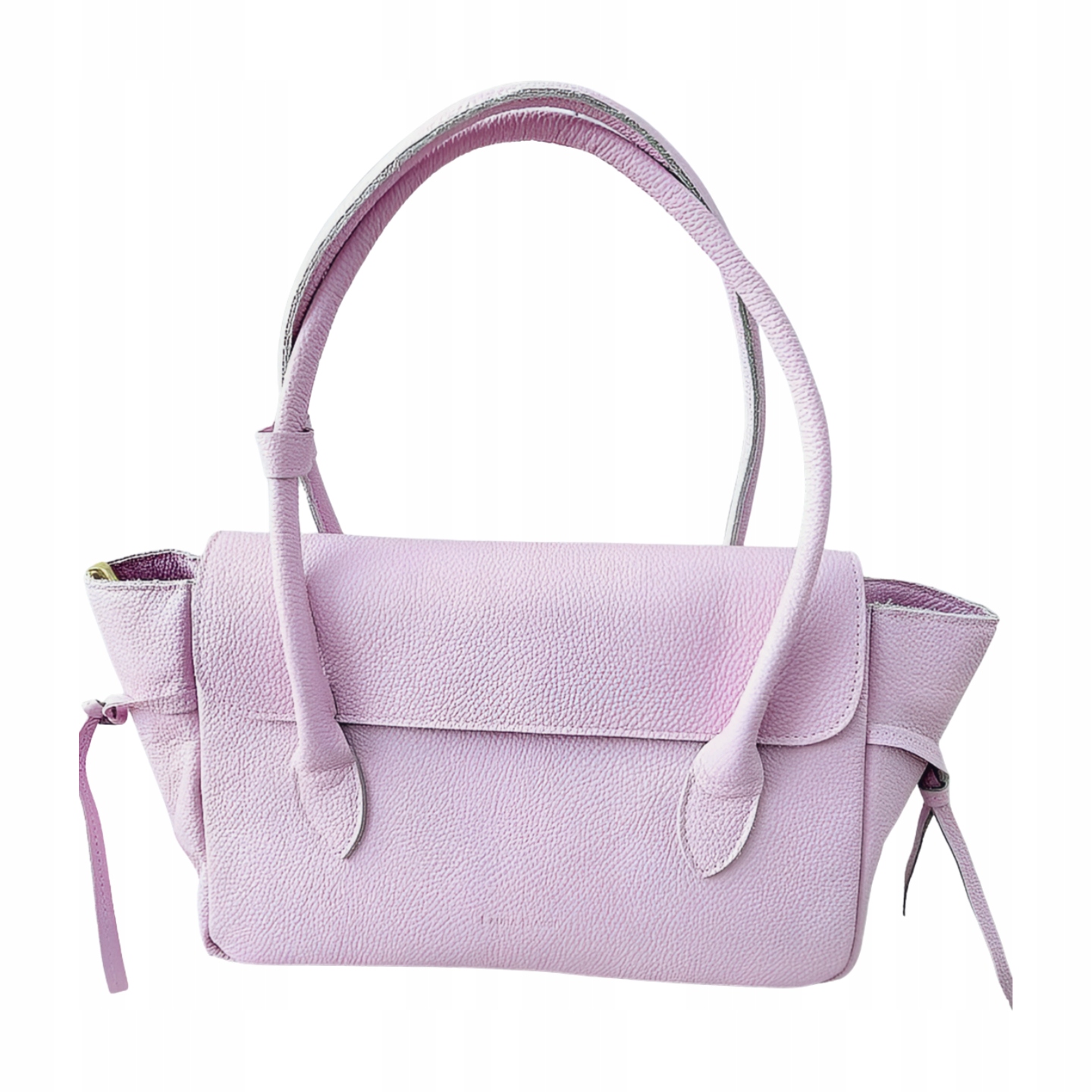 Laura Biaggi kožená shopper taška přes rameno růžová