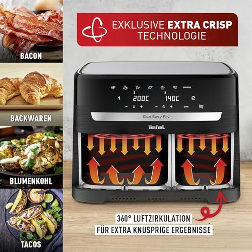TEFAL Dual Easy Fry Beztłuszczowa 5,2L 3,1L Dwie Komory 7 Programów — miniatura 8