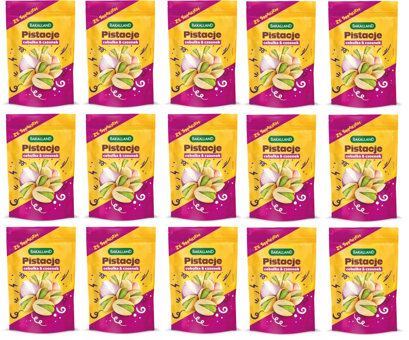 15 x 70 g Bakalland pražené pistácie Onion&Garlic Karton