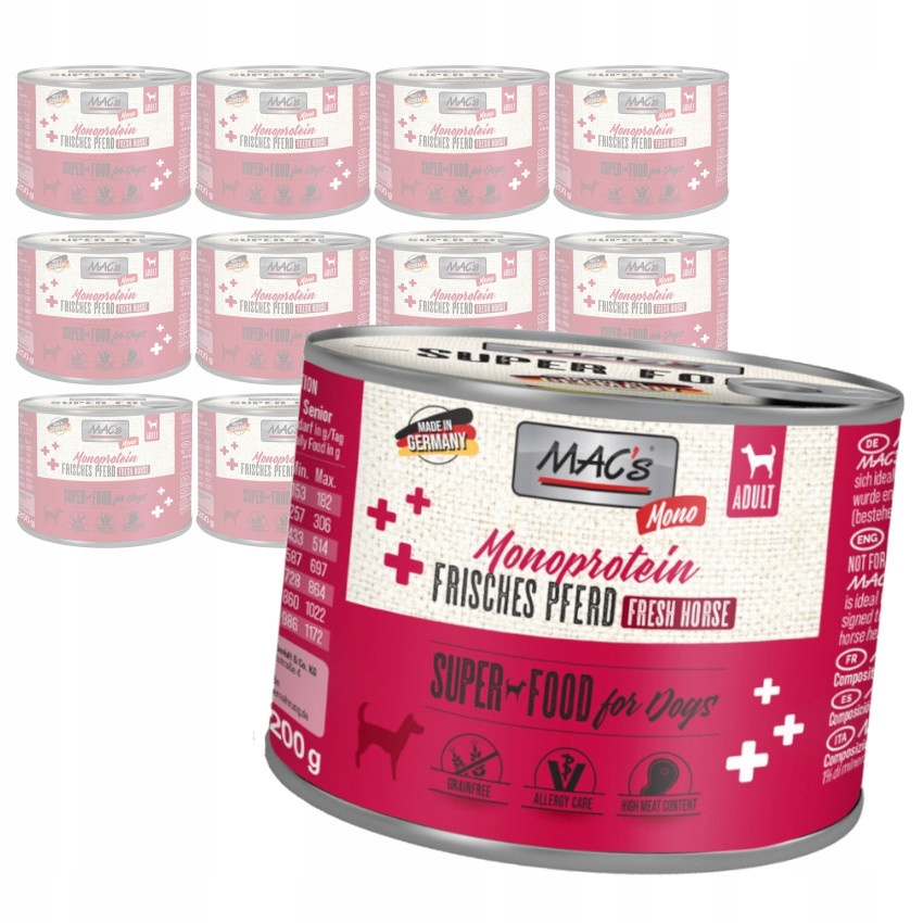 Levně Mac's Dog Vlhké Krmivo Monoprotein s koněm pro psa 12x200g Hypoalergenní