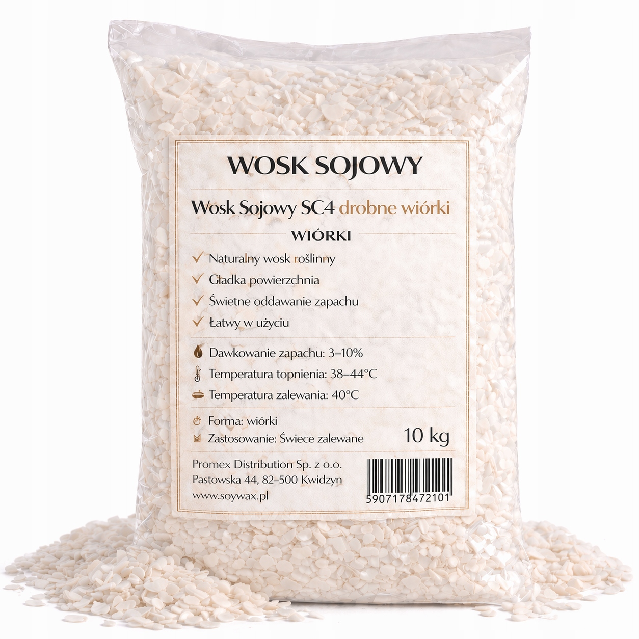 Prírodný sójový vosk SC4 na sviečky 100 % sójové bôby 10 kg