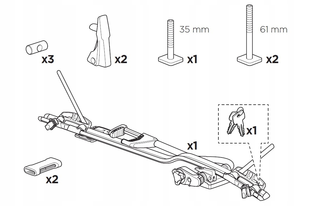 UCHWYT ROWEROWY BAGAZNIK THULE ProRide 598 SILVER Handle carrying capacity 20 kg