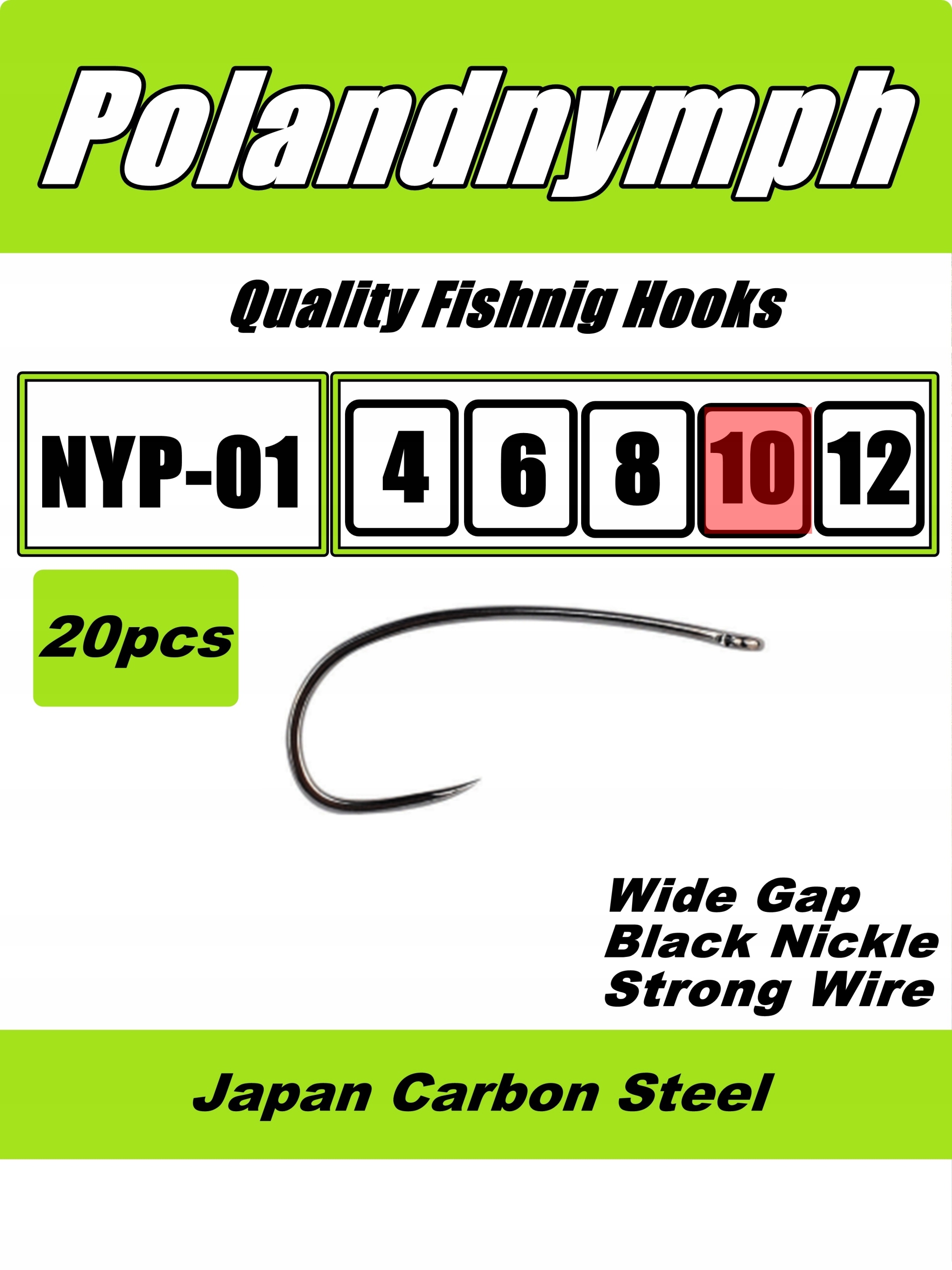 Haczyki Nymph Worm 10# 20 sztuk