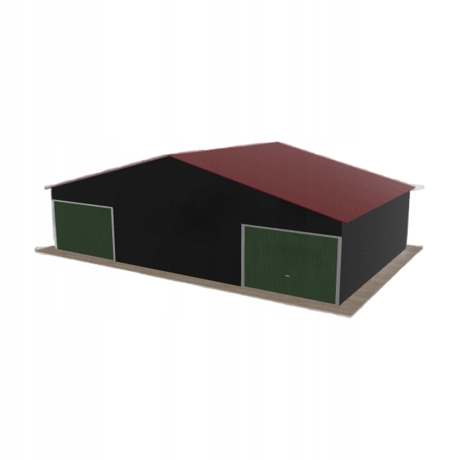 Plechová garáž 11x7 m dvoupolohová, dvoupolohová, černá