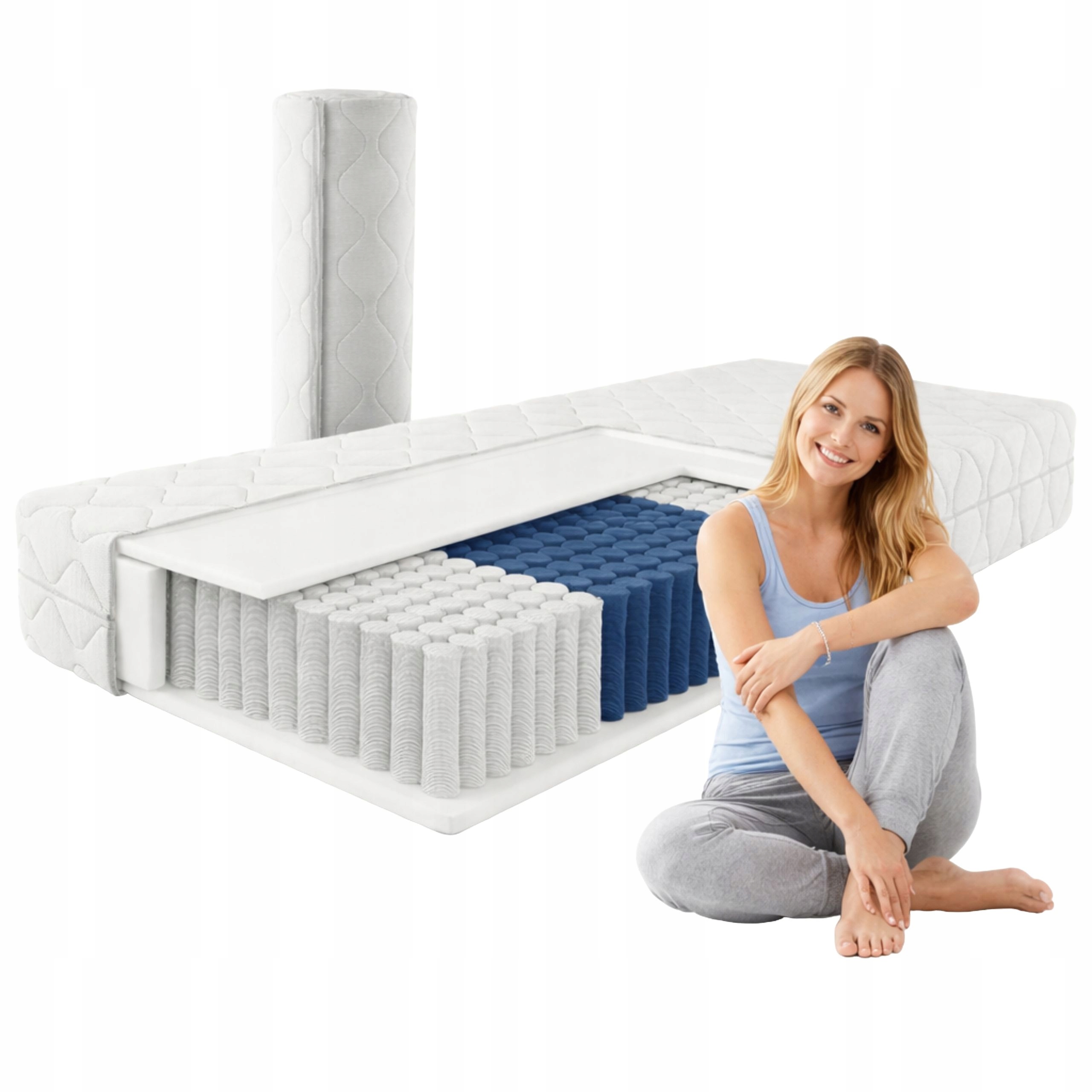 Materac 140x200 sprężynowy Fit.4.Sleep Bonfit by Hilding dwustronny twardy