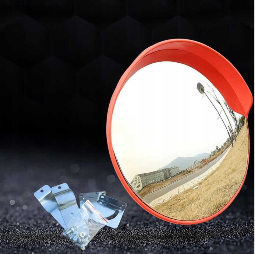 LUSTRO WYPUKŁE DROGOWE MAGAZYNOWE SKLEPOWE SFERYCZNE NIETŁUKĄCE 60cm UCHWYT Długość 60 cm