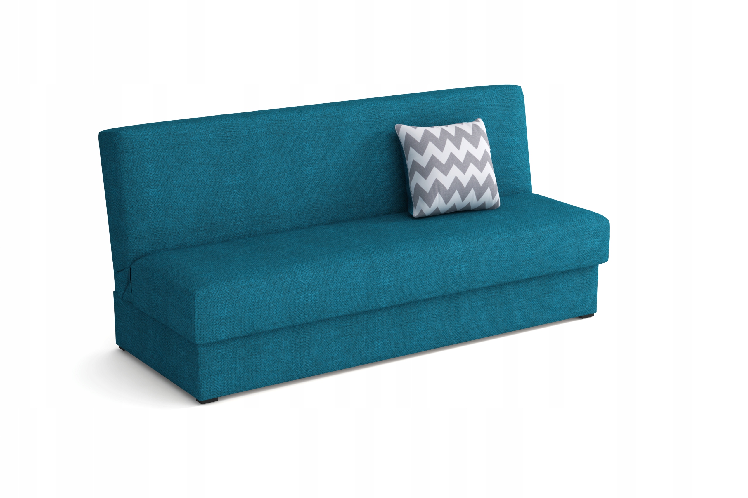 mała wersalka ADELA MINI turkusowa sofa bez boków z pojemnikiem sprężyny