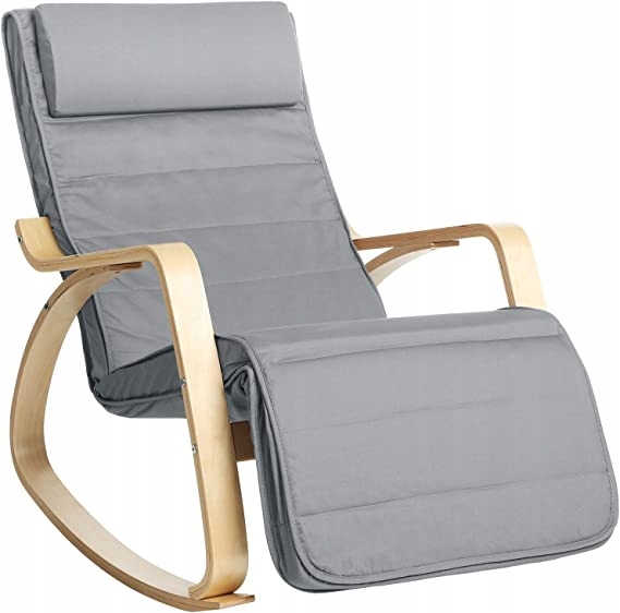 Fotel bujany z podnóżkiem Songmics szary do 150kg (LYY010G01) • Cena,  Opinie • Fotele 14263546580 • Allegro