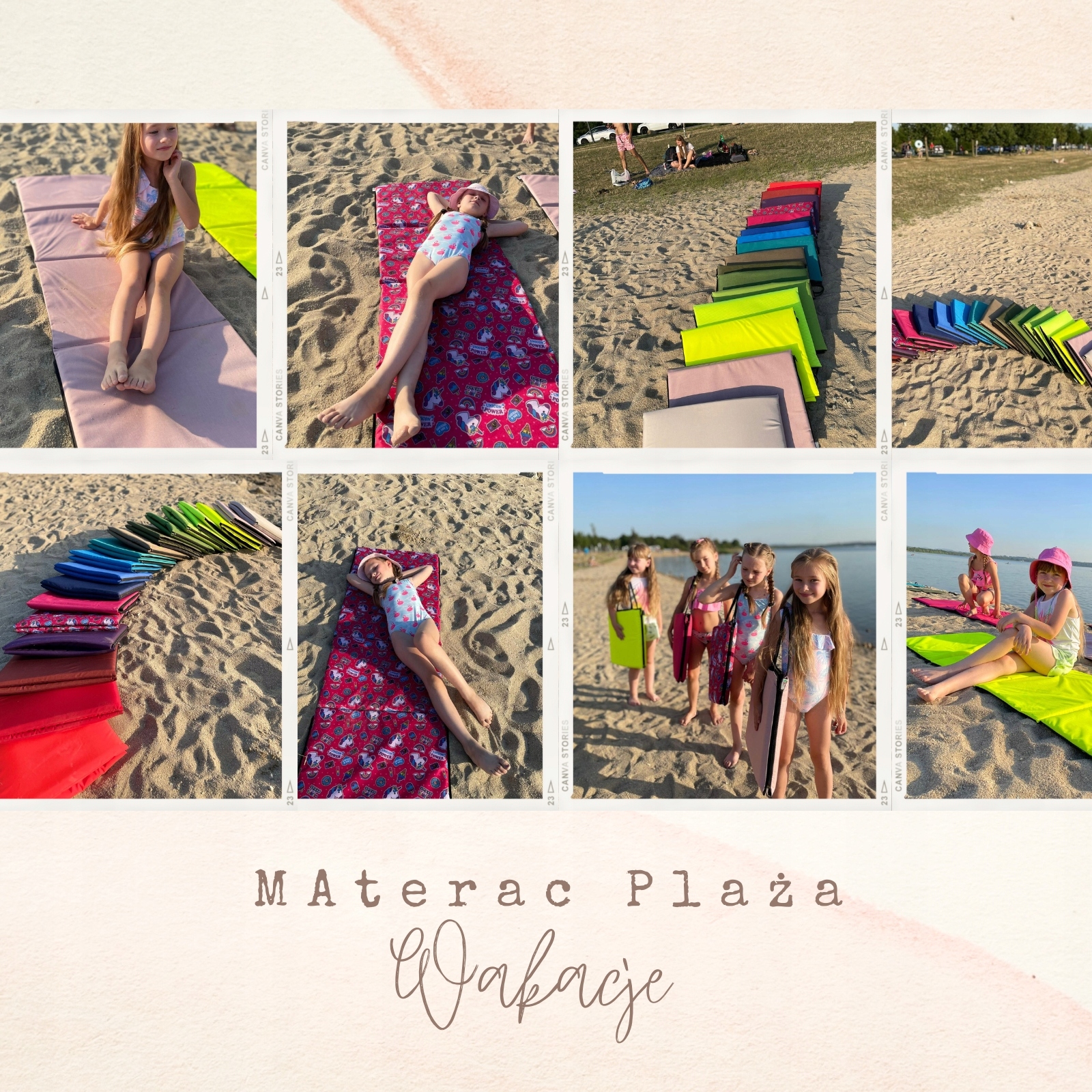 Materac Plażowy Torba Mata 2w1 Piaskowy Model Fortisline