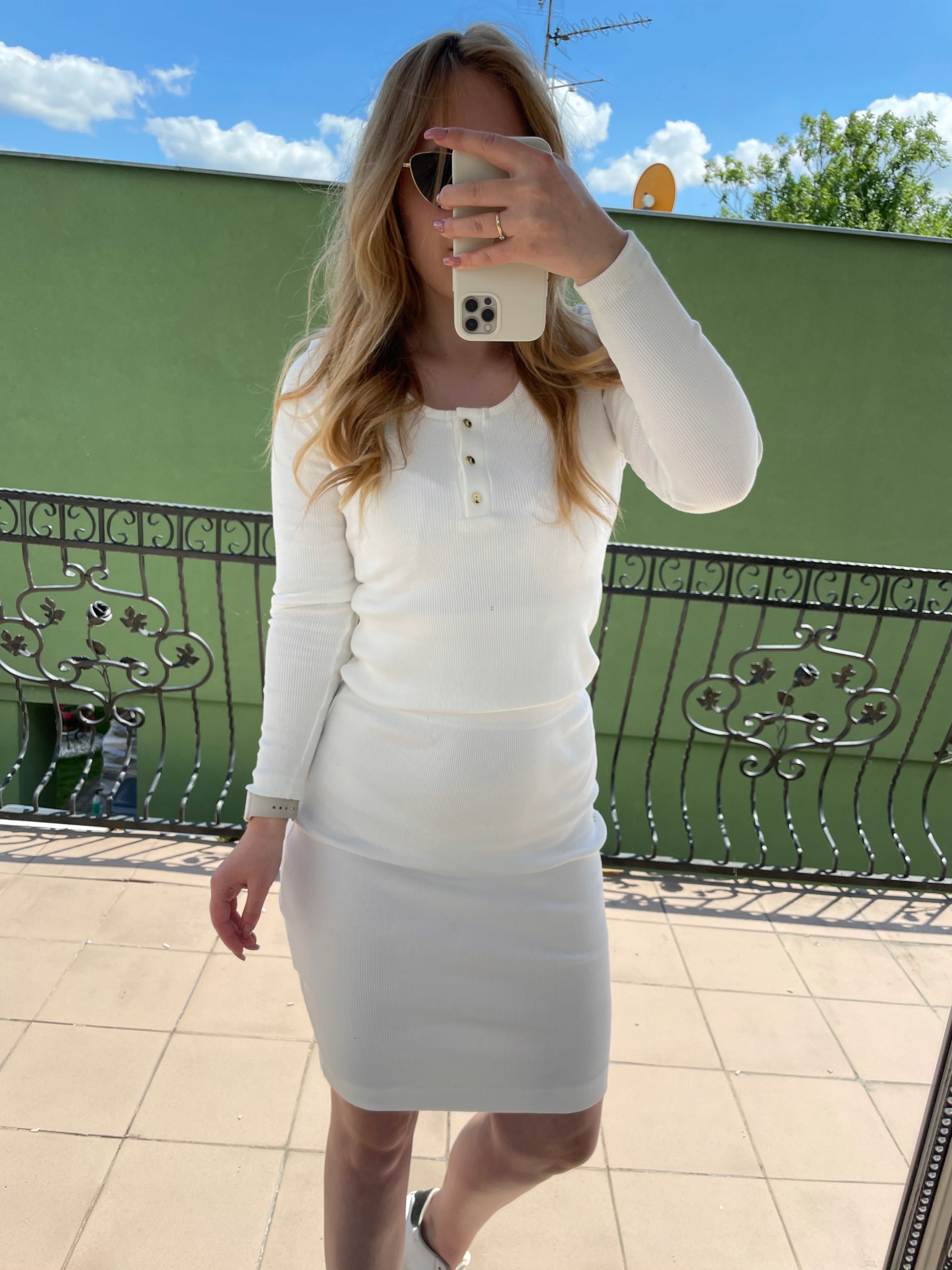 Komplet Halenka Sukně Pruh Molly Ecru M/38