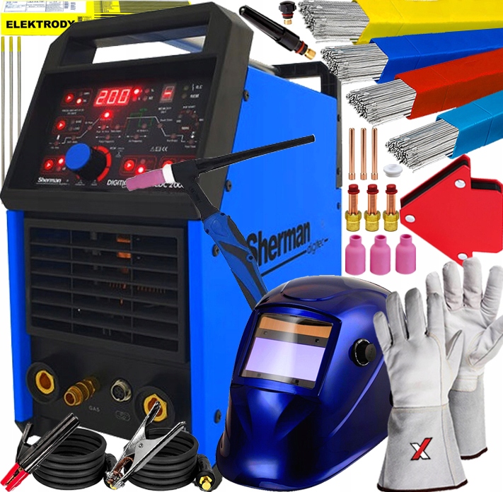 Tig Hf Svařovací Stroj Pro Hliník Sherman Digitig Pulse Ac/dc 200GD 2T/4T 200A