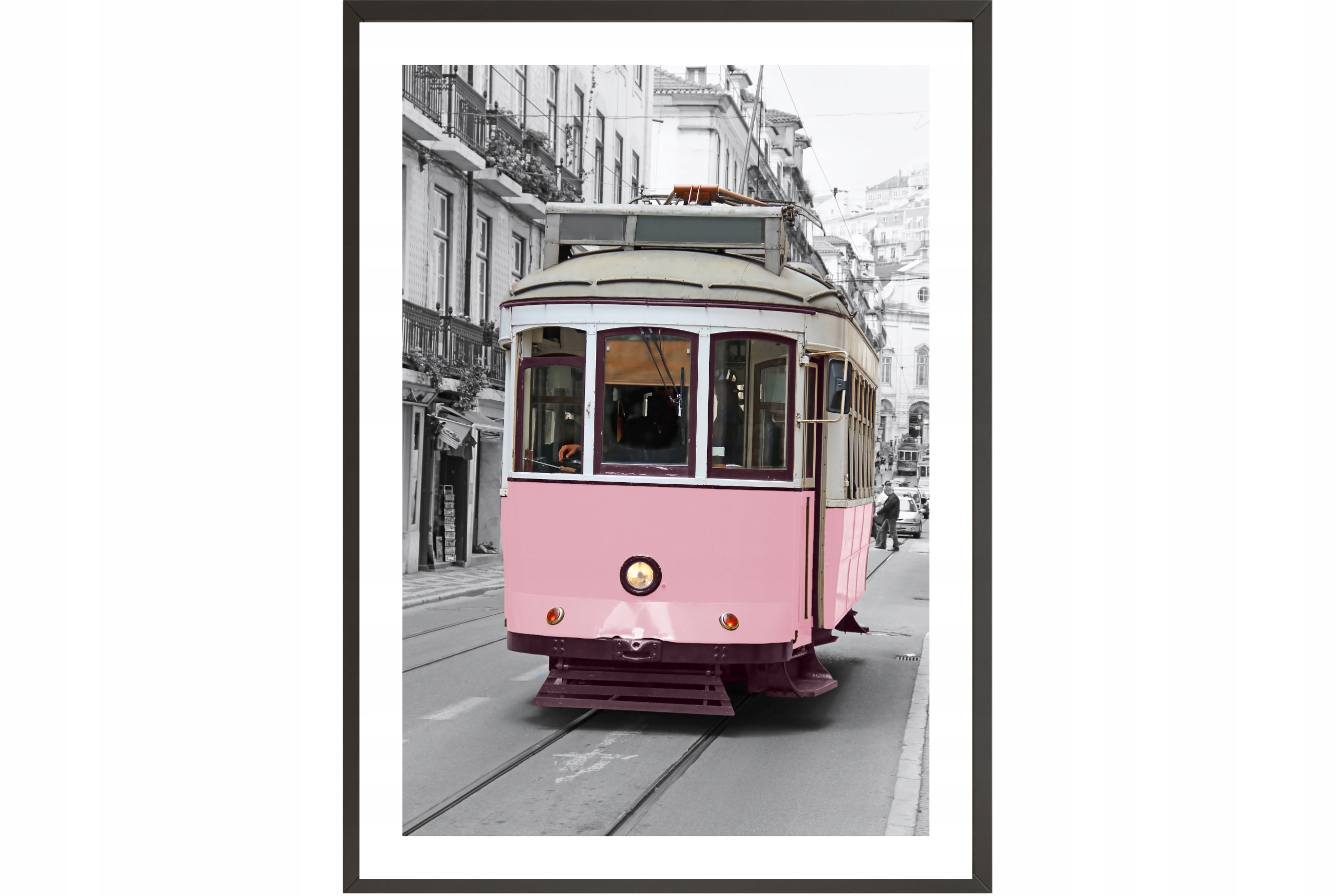 

Obraz plakat 40x30 tramwaj różowy róż miasto
