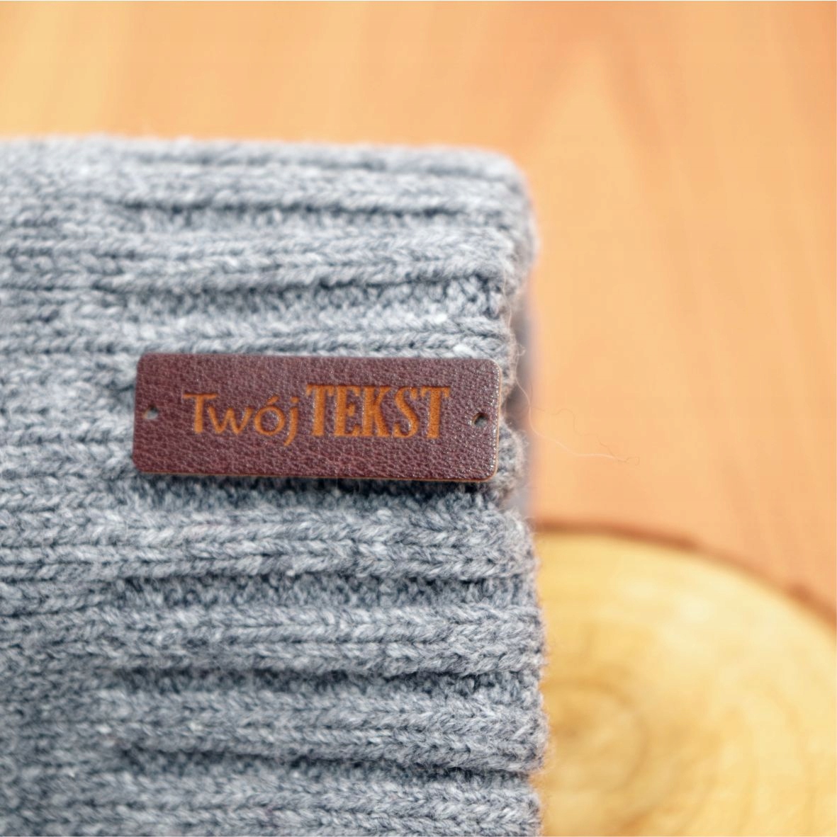 Štítek Etikety ekokůže logo 100ks personalizovaný