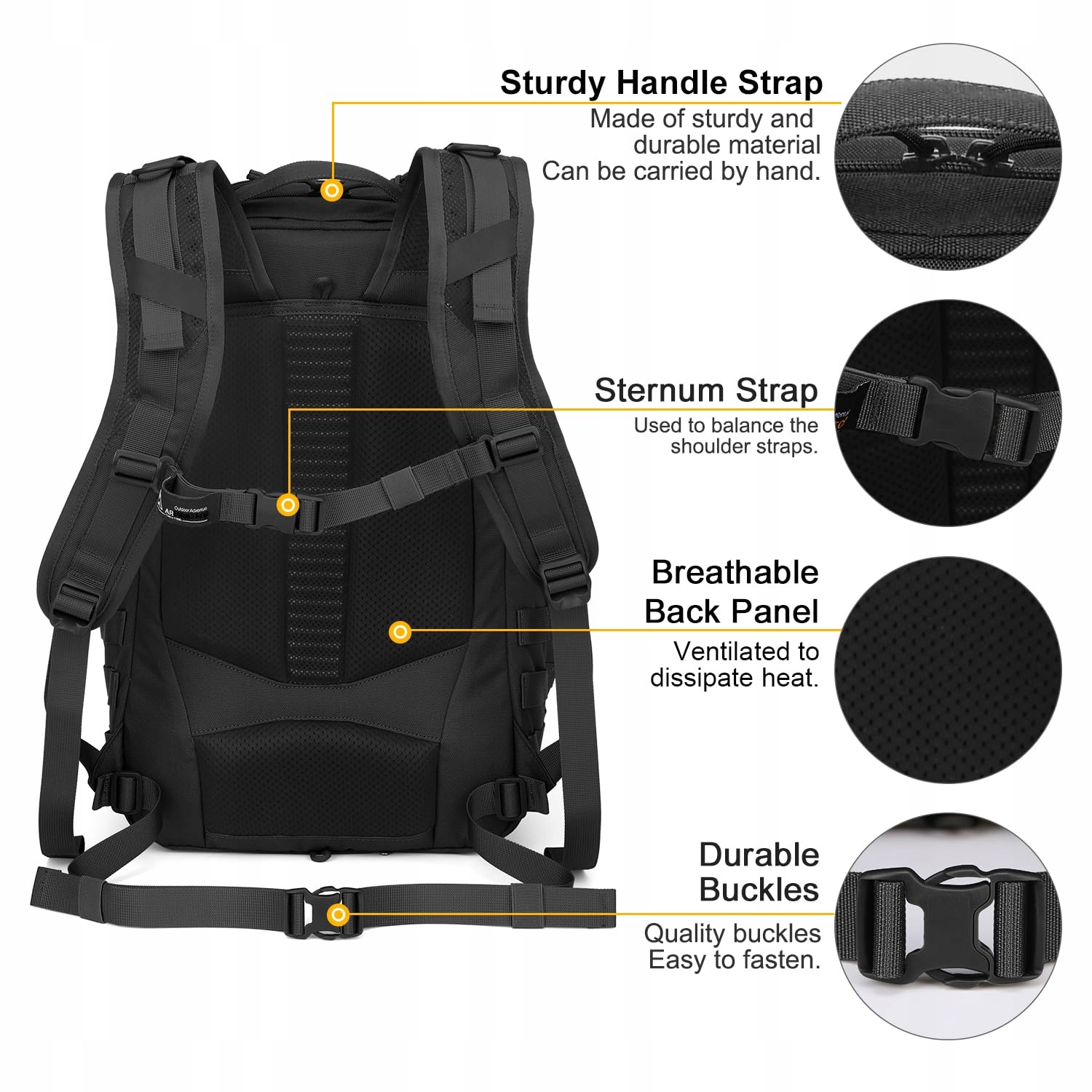 MARDINGTOP Plecak 30L Molle Na Laptop Do Miasta Biznesu Podróży — miniatura 4