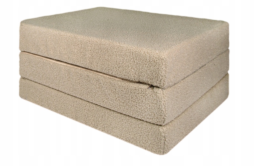 Materac Turystyczny Składany baranek Rozkładany z Torbą Beż 195x60x10