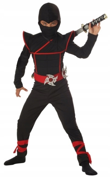 Strój Ninja Smok Wojownik Ninjago Czarny 120-130 cm