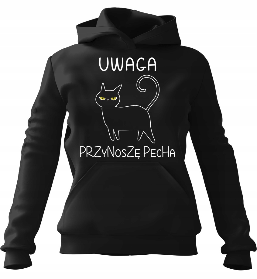 pánská mikina s kapucí Pozor, přináším mu černou smůlu XL pro muže, muže a muže