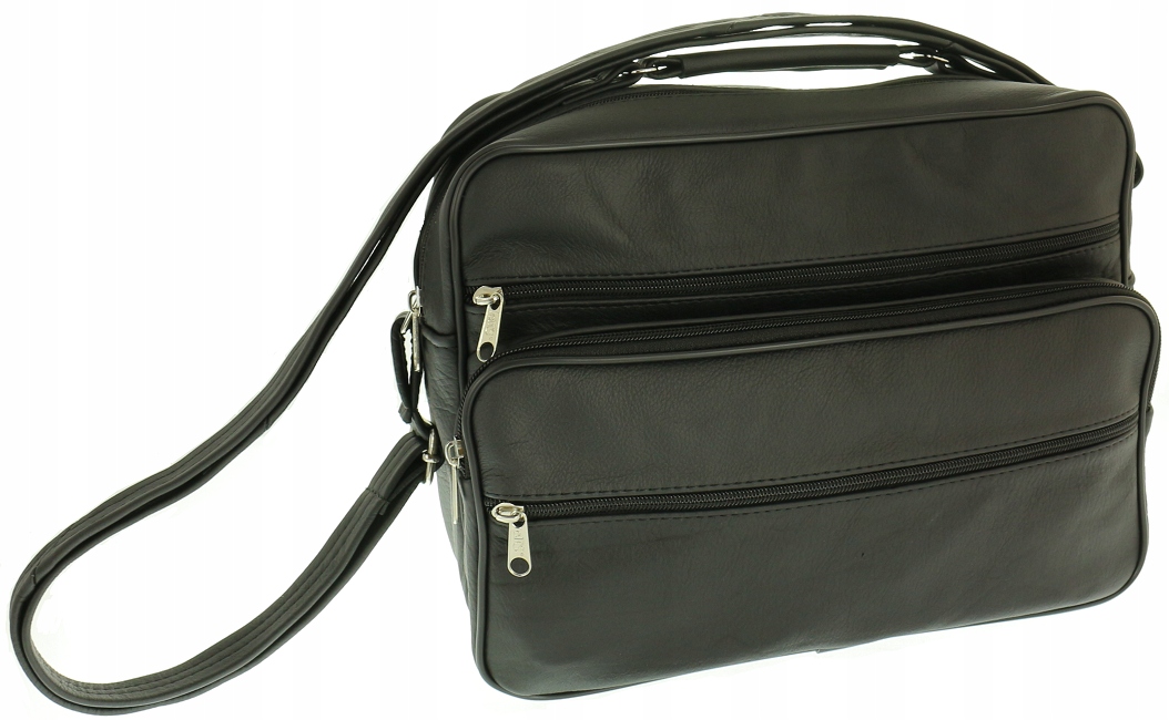 TORBA MĘSKA POJEMNA LISTONOSZKA KIESZONKI CZARNA