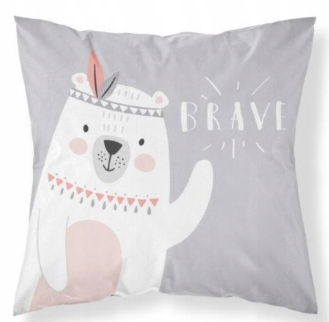 POSZEWKA BAWEŁNIANA 40x40 miś NA PODUSZKĘ