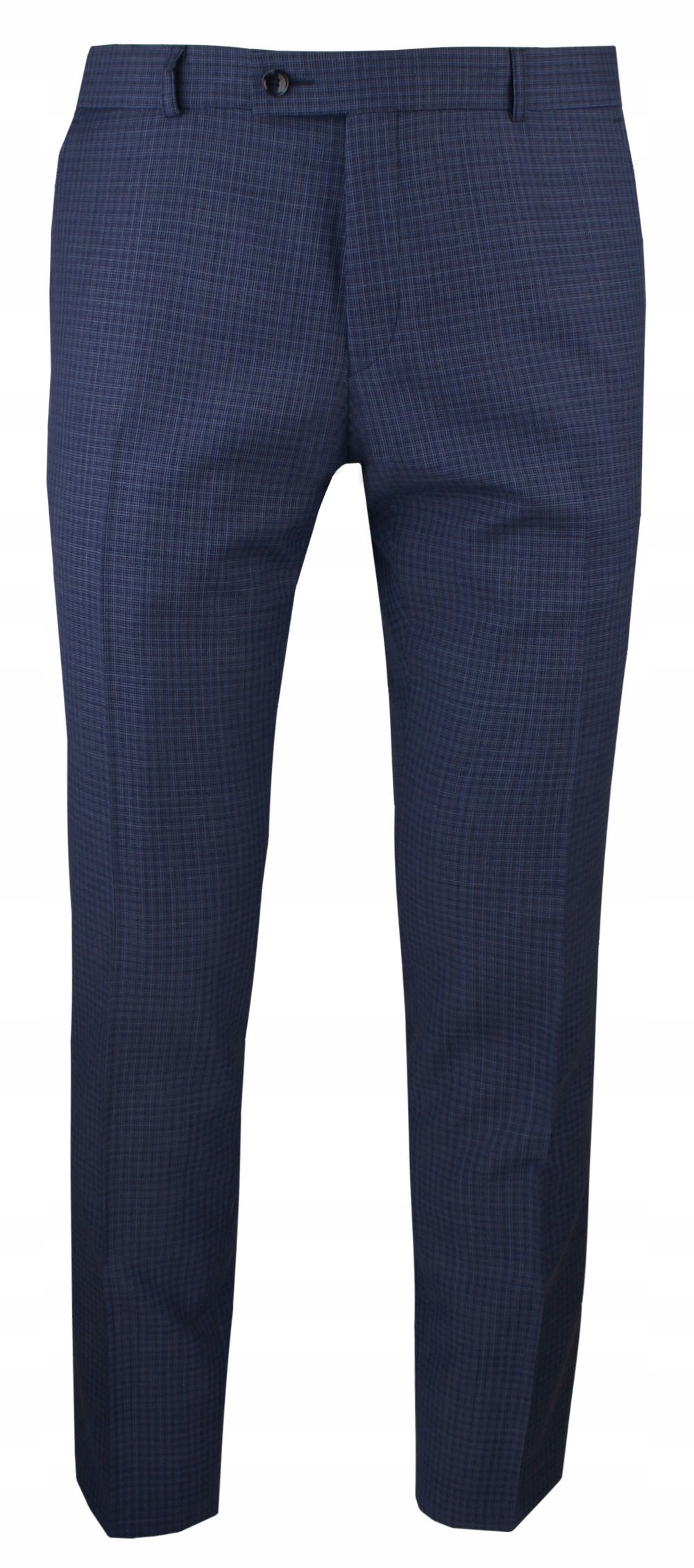 Vlněné, elegantní pánské kalhoty -men'sfield Námořnická Modrá, Mřížka 90/176