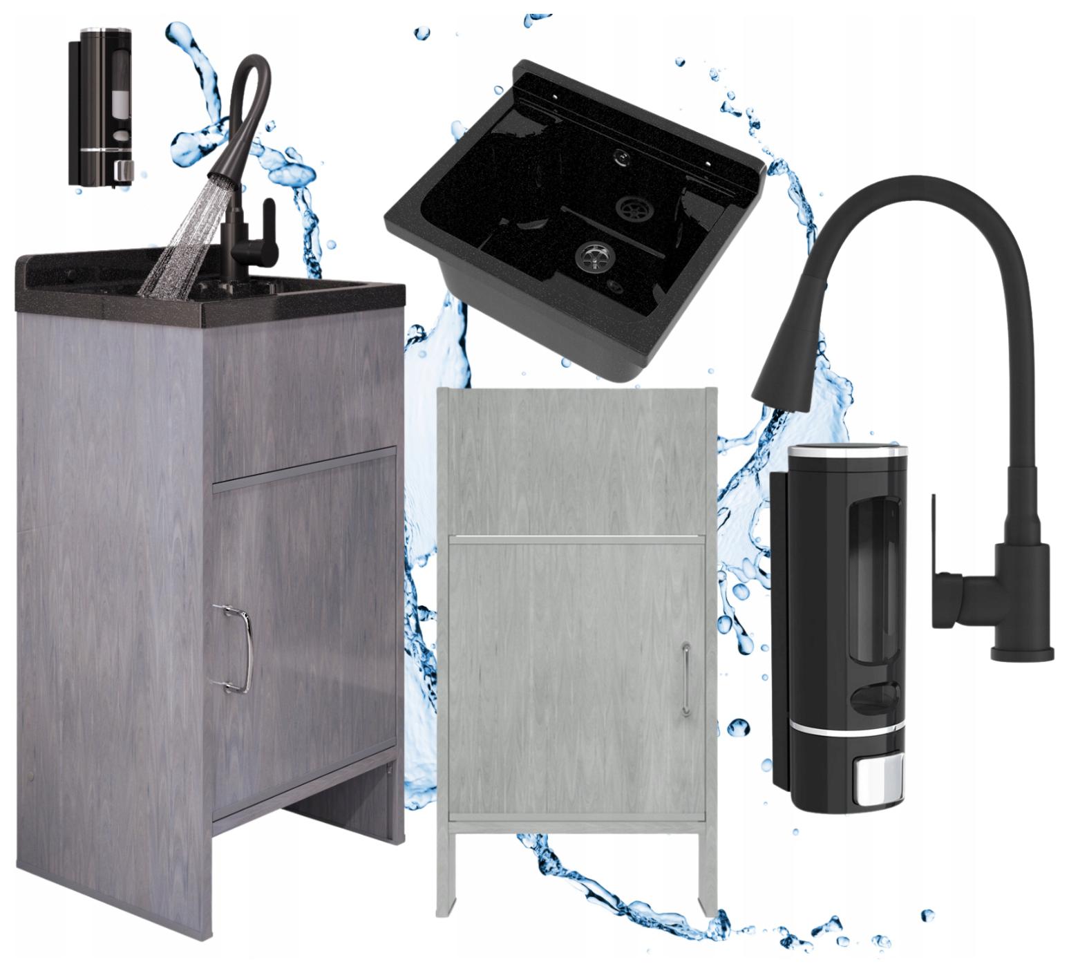 Technický dřez technický černá komora Loma skříňka Pvc baterie dávkovač