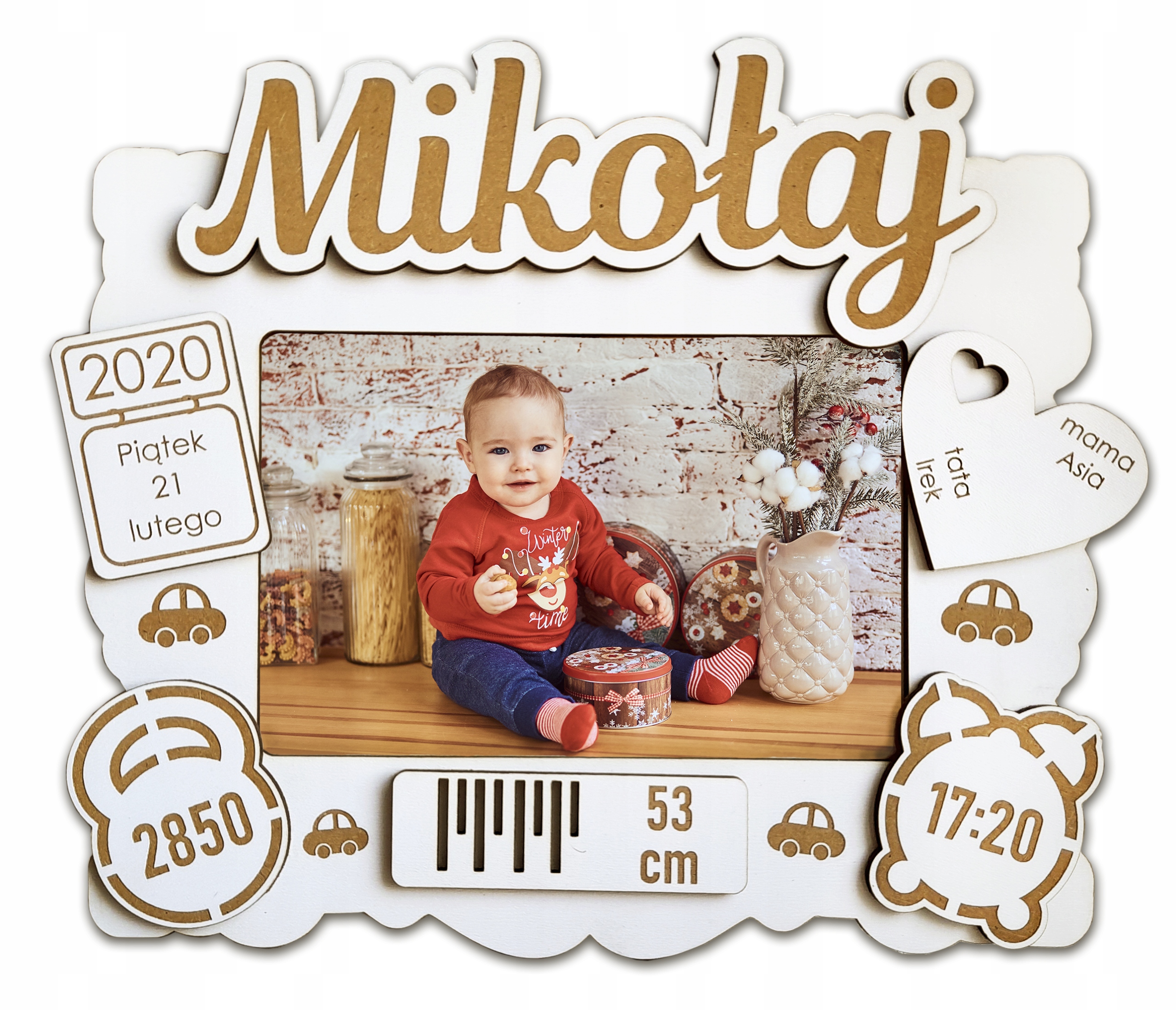 БЕЛАЯ РАМКА С METRYCZKĄ + ПЕЧАТЬ ИЗОБРАЖЕНИЯ! ГРАВЕР