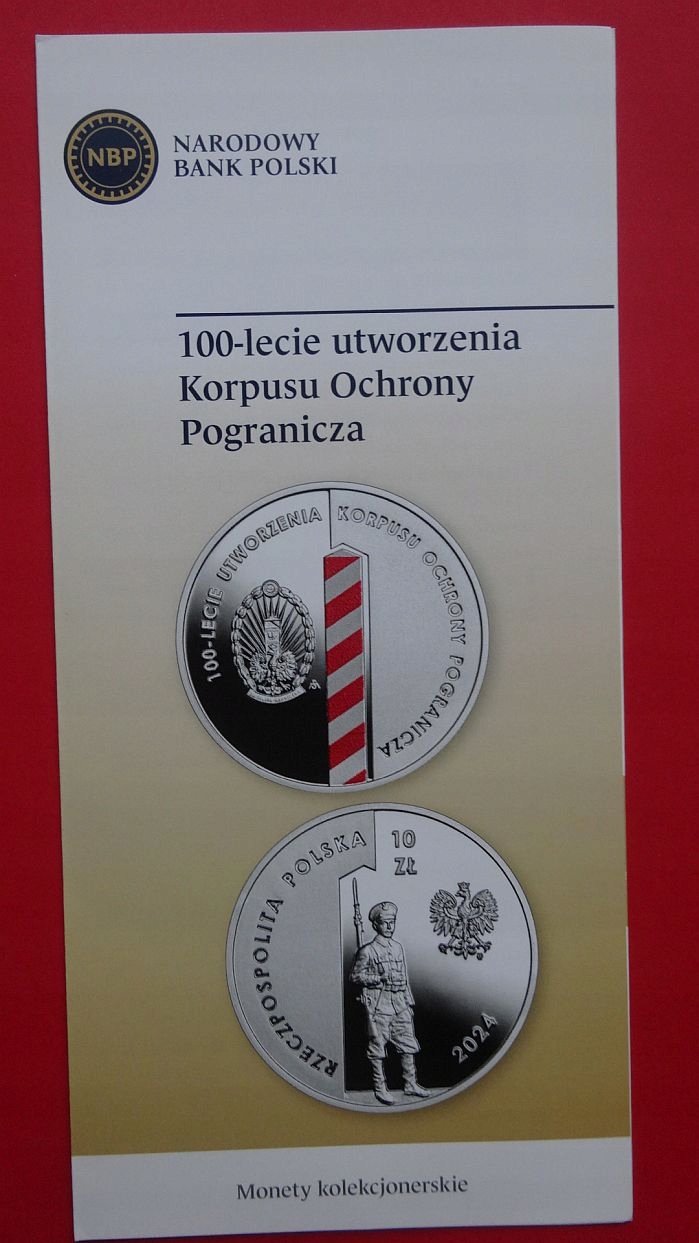 Folder 10 zł 2024 KORPUS OCHRONY POGRANICZA,stan I