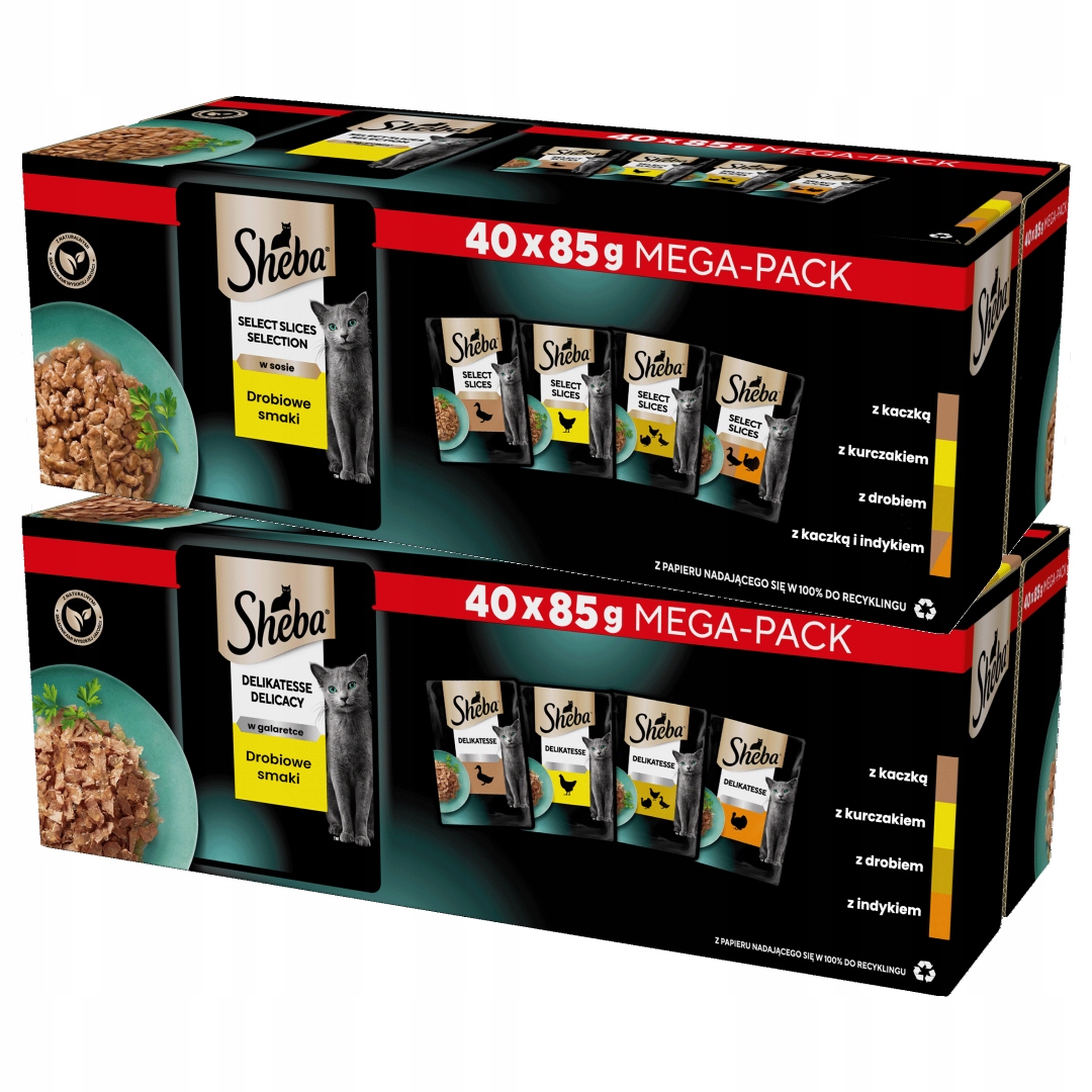 Levně Sheba Drůbeží příchutě 80x85 g Mokré Krmivo Pro Kočky v omáčce a želé