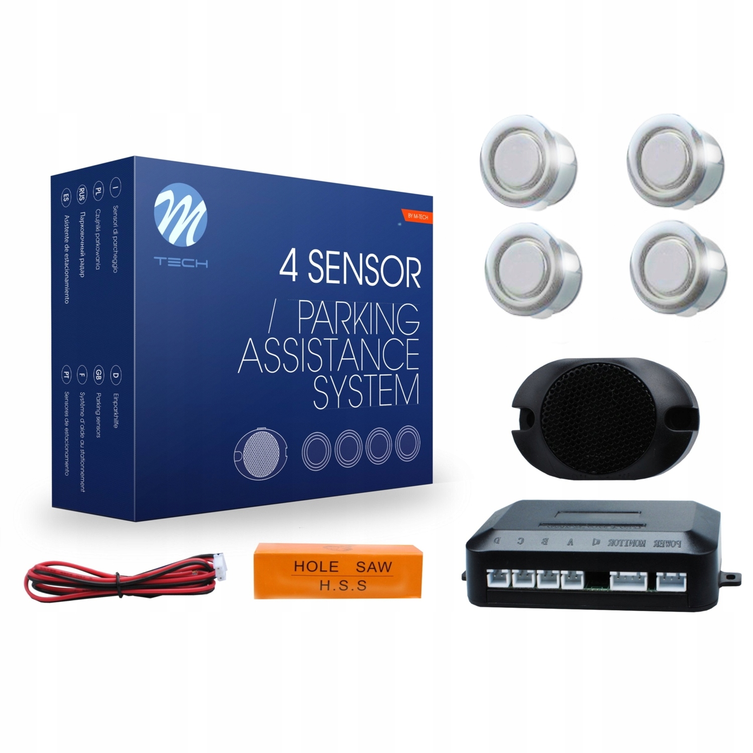 M-Tech Czujniki parkowania 18mm CP17 buzzer srebrn Model CP17S