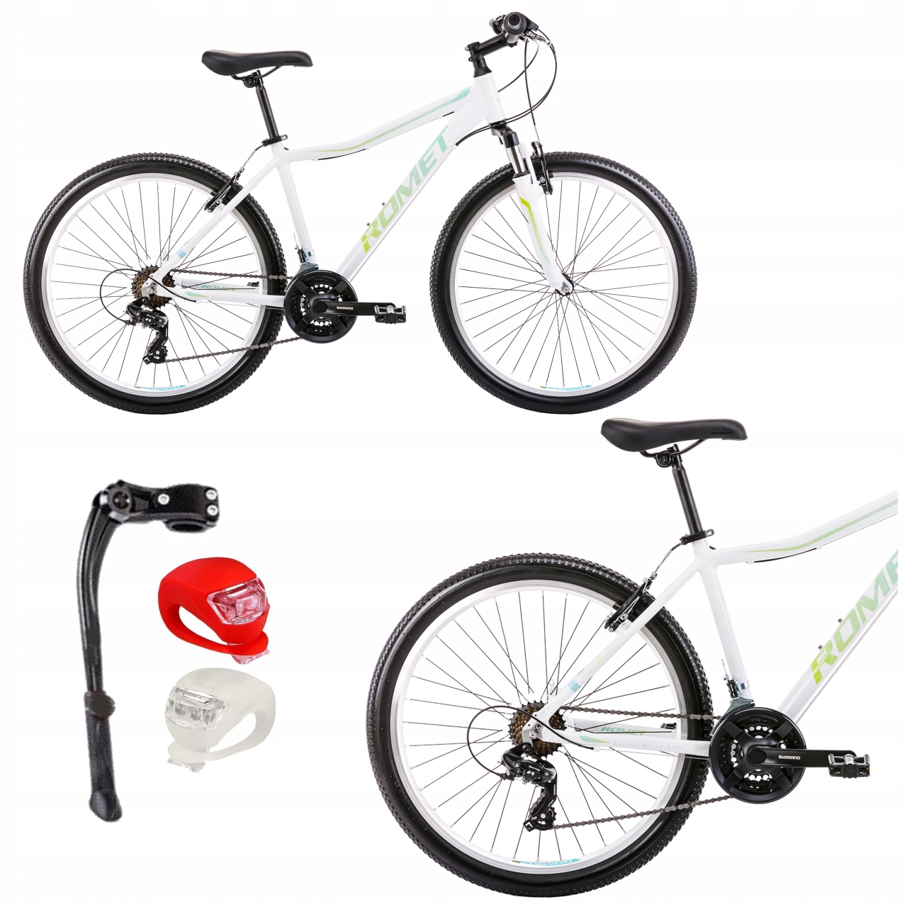 Horské Kolo Mtb 26 Romet Jolene 6.0 Shimano Alu Osvětlení Stopka Bonus