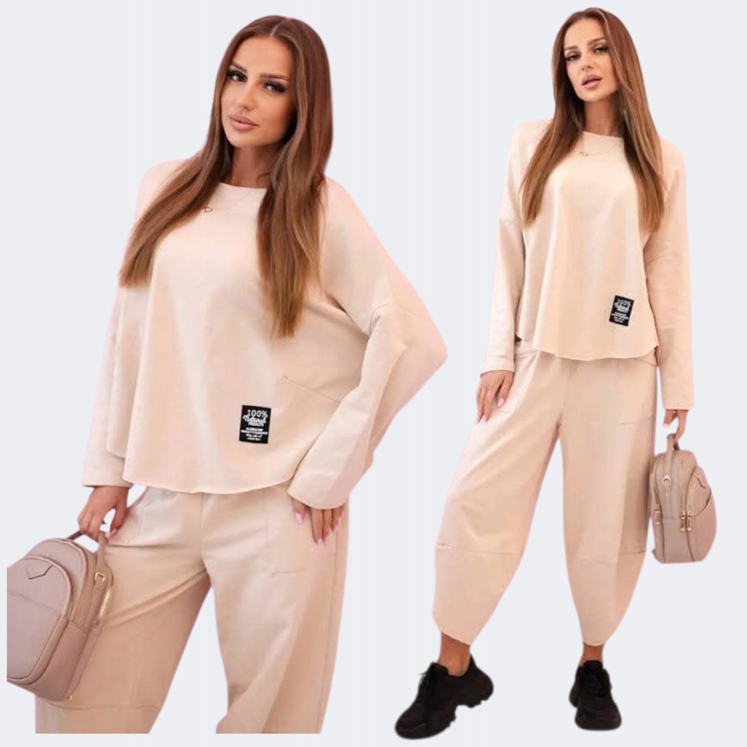 Komplet bavlněná mikina plus oversize kalhoty Italská móda