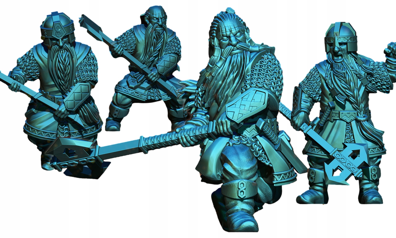 Dwarven Warriors with 2H Axe - 4x - Khurzluk Miniatures - Minifaktura